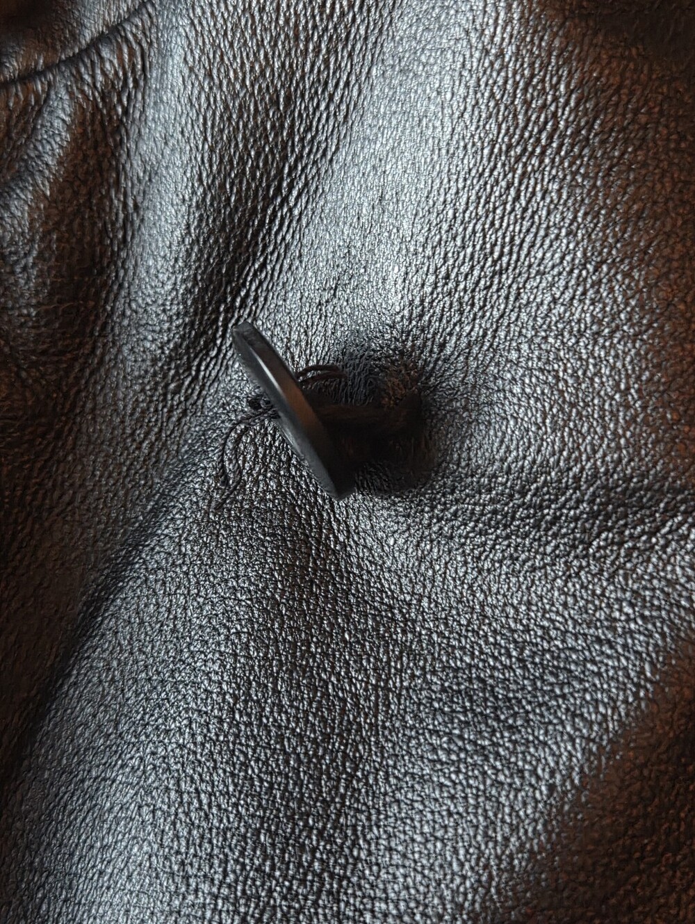 Vintage Wilsons Black Faux Shearling-Trim Hooded Leather Jacket - Women's - Picture 3 of 7